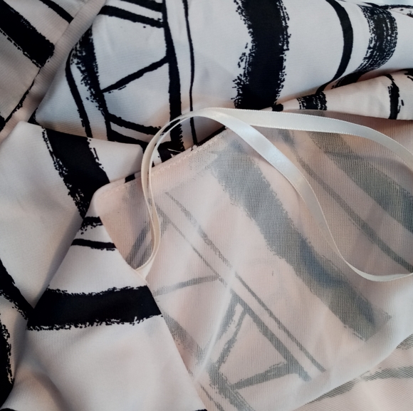 BCBG Black and White Print One Shoulder Dress - Picture 4 of 9